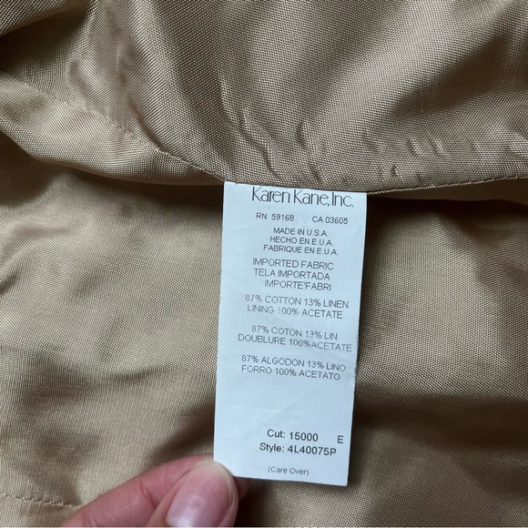 Karen Kane Petite Tweed Blazer in Tan and Blue with Notched Lapels Small EUC - Picture 7 of 7